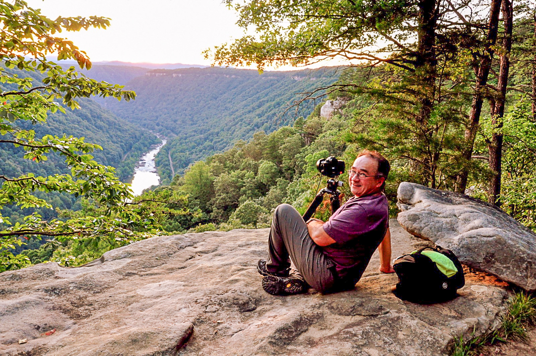 David Sibray, a local journalist was nice enough to take my picture as we waited for the sunset over the New River :) 