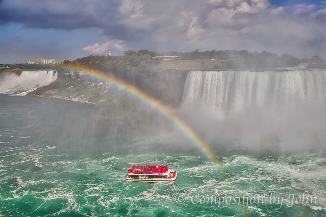 The Hornblower which we rode at the base of the Horseshoe Falls. 