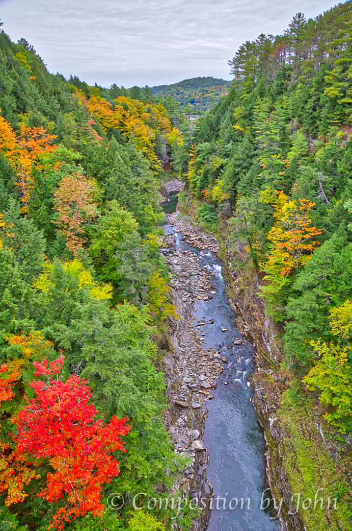Quechee Gorge with the start of Vermont Fall color 